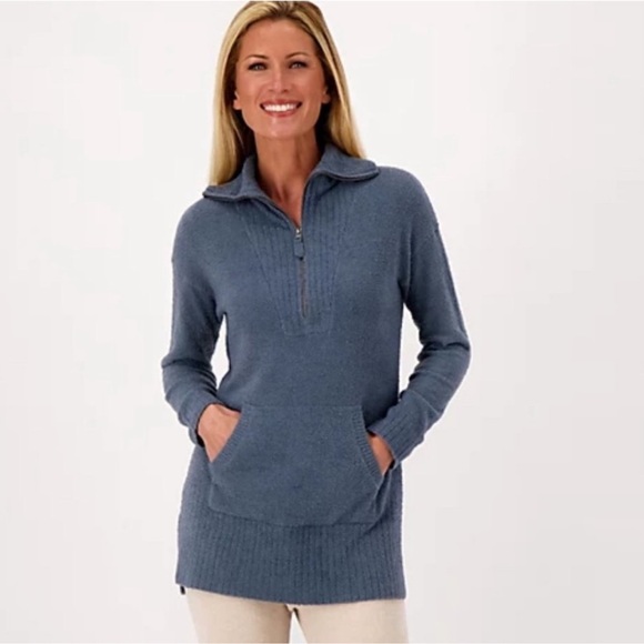 Barefoot Dreams CozyChic Lite Half Zip Tunic SZ Med - Picture 1 of 11